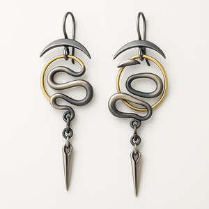 Irregular Geometric Spiral Earrings Serpentine