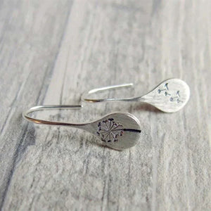 925 Sterling Silver Dandelion Leaf Earrings