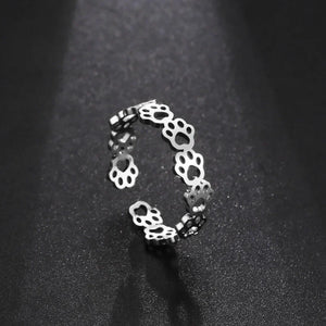 Adjustable Paw Print Ring β Made of Stainless Steel