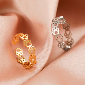 Adjustable Paw Print Ring β Made of Stainless Steel