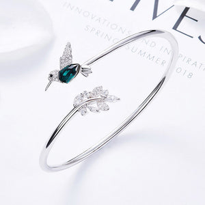 Adjustable Humming Bird Ring with Rhinestone Diamond
