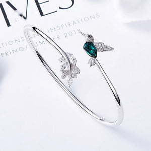 Adjustable Humming Bird Ring with Rhinestone Diamond