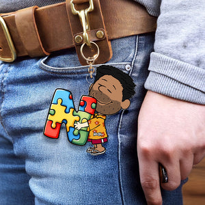 Personalized Gifts For Autism Awareness Keychain 03kati190225hg