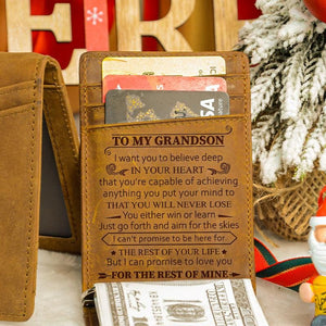 To My Grandson - Never Lose - Money Clip Wallet