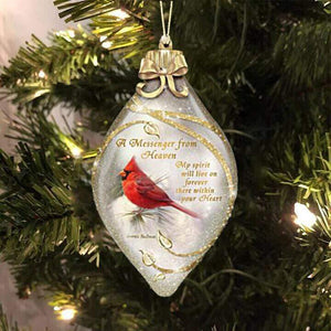 "Messenger From Heaven" Illuminated Cardinal Art Ornament