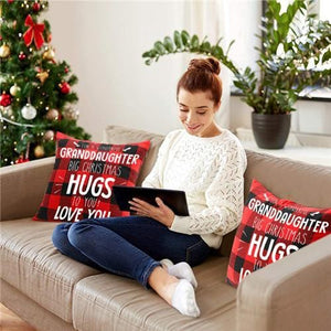 To My Granddaughter - Big Christmas Hugs To You - Cushion Case