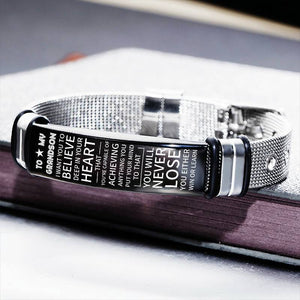 To My Grandson - Never Lose - Stainless Steel Bracelet