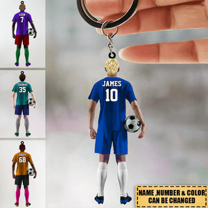 Personalized Soccer Player Arcylic Keychain for Soccer Lovers