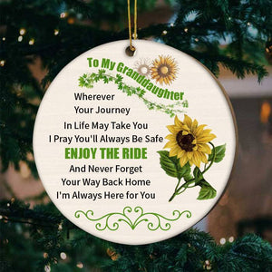 To My Granddaughter-Enjoy the Ride- Wood Ornament
