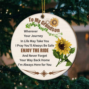 To My Grandson-Enjoy the Ride- Wood Ornament