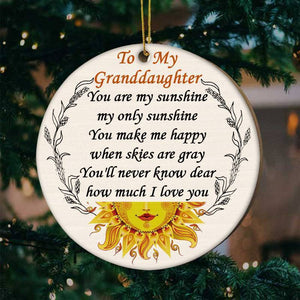 To My Granddaughter-Sunshine lyrics- Wood Ornament