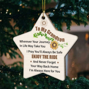 To My Grandson-Enjoy the Ride- Wood Ornament