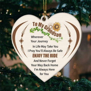 To My Grandson-Enjoy the Ride- Wood Ornament