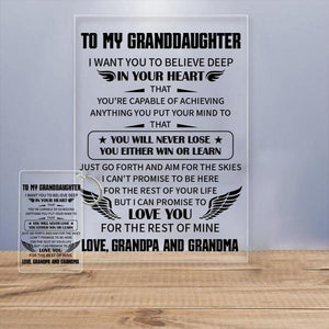 To My GrandDaughter - You Will Never Lose Keychain and Nigh Light Plaque