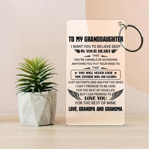 To My GrandDaughter - You Will Never Lose Keychain and Nigh Light Plaque