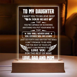 To My Daughter - You Will Never Lose Keychain and Nigh Light Plaque