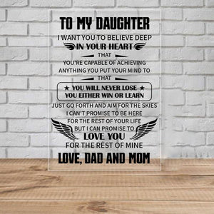 To My Daughter - You Will Never Lose Keychain and Nigh Light Plaque