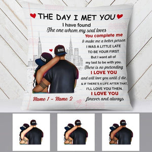 Personalized Couple The Day I Met You Pillow