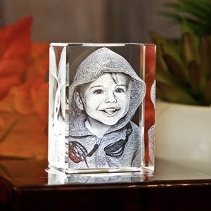 Personalized Custom Photo engraved Crystal - Crystal Rectangle For Valentine's Day, Memorial Day. A Great Gift to Treasure.
