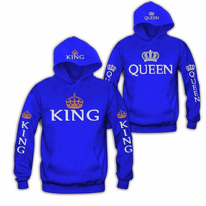 Blue King & Queen Hoodies
