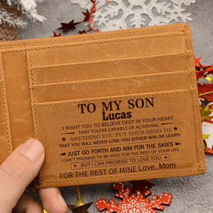 Personalized To My Son - Genuine Premium Leather Card Wallet
