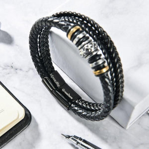 For Grandson - I Will Always Be With You Double-Row Bracelet