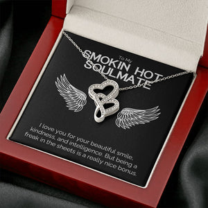 Smokin Hot Soulmate Necklace for Women Hot Soulmate Necklace Personalized Gift For Her White Gold Cubic Zirconia Dainty Necklace