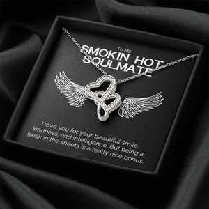 Smokin Hot Soulmate Necklace for Women Hot Soulmate Necklace Personalized Gift For Her White Gold Cubic Zirconia Dainty Necklace