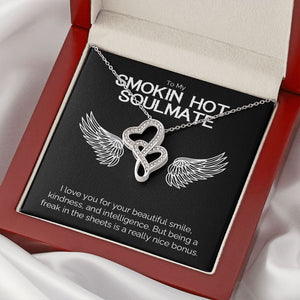 Smokin Hot Soulmate Necklace for Women Hot Soulmate Necklace Personalized Gift For Her White Gold Cubic Zirconia Dainty Necklace
