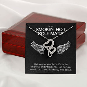 Smokin Hot Soulmate Necklace for Women Hot Soulmate Necklace Personalized Gift For Her White Gold Cubic Zirconia Dainty Necklace