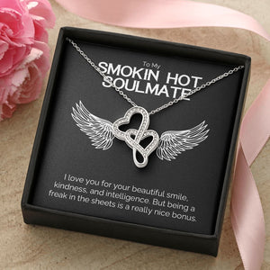 Smokin Hot Soulmate Necklace for Women Hot Soulmate Necklace Personalized Gift For Her White Gold Cubic Zirconia Dainty Necklace