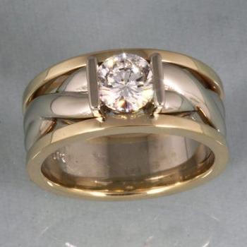 Vintage Gold & Silver Zirconia Knotted Ring