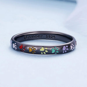 Sterling Silver Ring with Paw Design