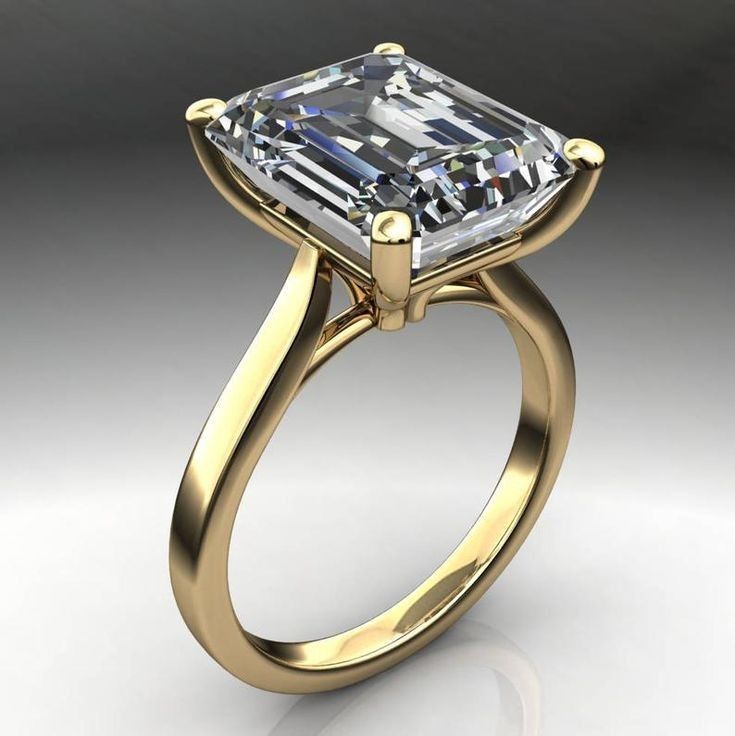 Vintage Cubic Glass Gold Ring