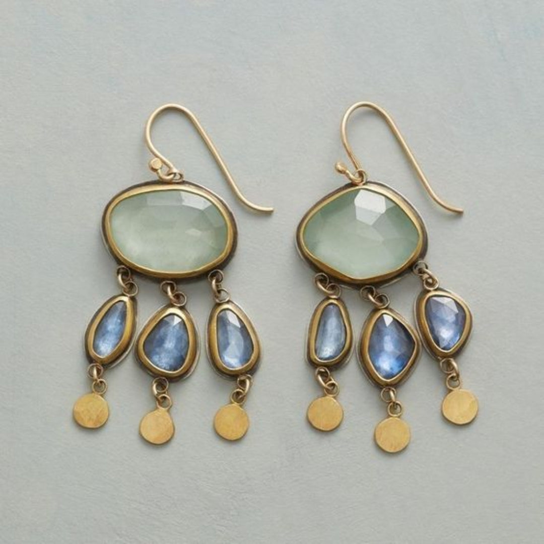 Vintage Colorful Rain Stones Earrings