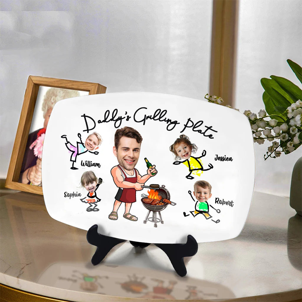 Daddy Grilling Plate - Personalized Father Plate