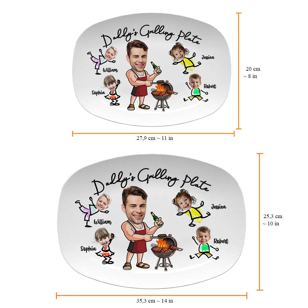 Daddy Grilling Plate - Personalized Father Plate