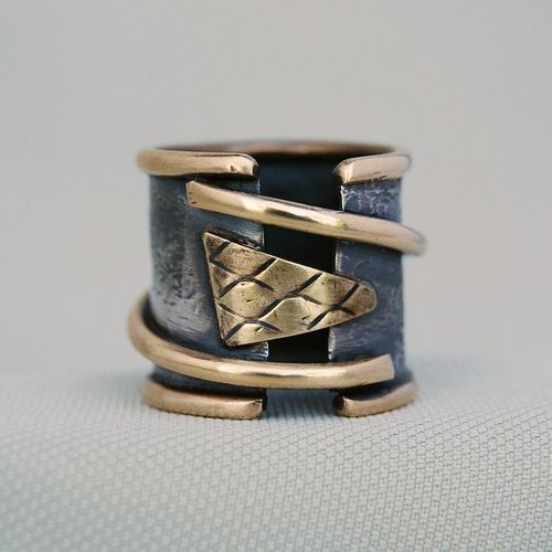 Vintage Silver & Gold Fine Open Ring