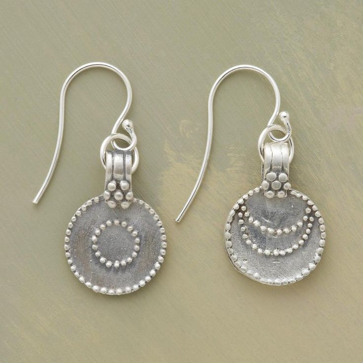 Vintage Rounded Silvered Earrings
