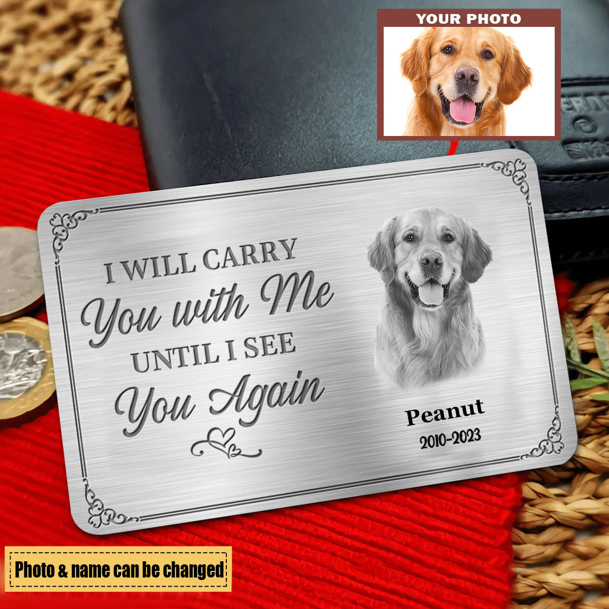 Custom Photo I'll Carry You With Me Until I See You Again - Memorial Personalized Custom Wallet Card - Sympathy Gift For Family Members