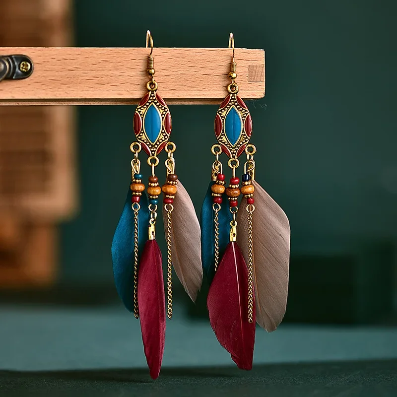 Vintage Dangling Colorful Earrings