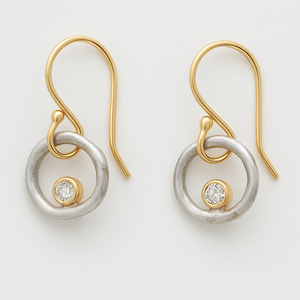 Vintage Gold & Silver Zirconia Earrings