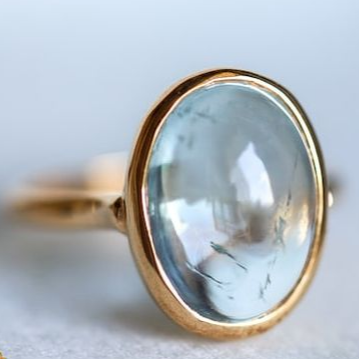 Vintage Aquamarine Glass Ring
