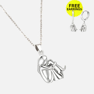 Hug Pendant Necklace with Bonus Earrings – Limited Time Offer
