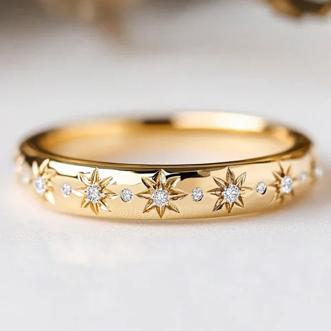 Vintage Starry Night Gold Ring