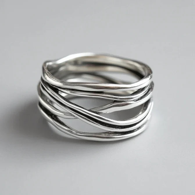 Vintage Thin Layer Silver Ring