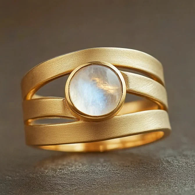 Vintage Moonstone Layered Gold Ring
