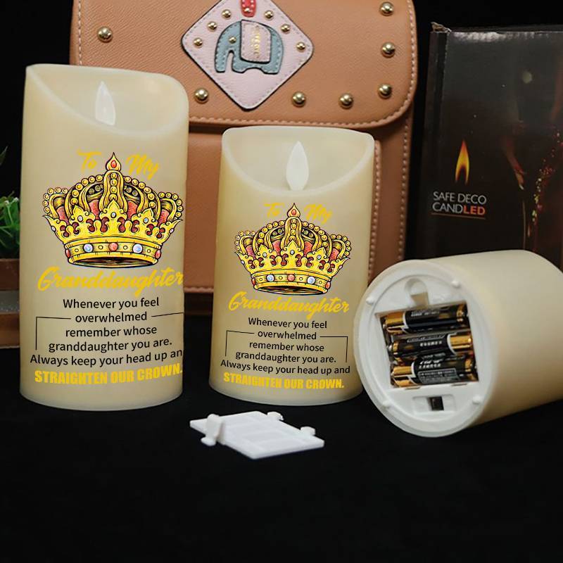 To My GrandDaughter - Straighten Your Crown - LED candle