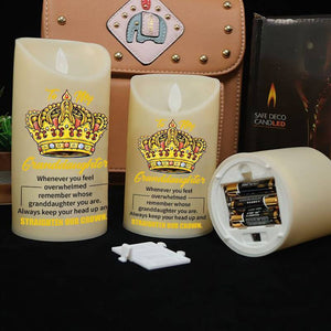 To My GrandDaughter - Straighten Your Crown - LED candle