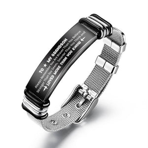 To My Grandson - Loved More Than You Know - Stainless Steel Bracelet